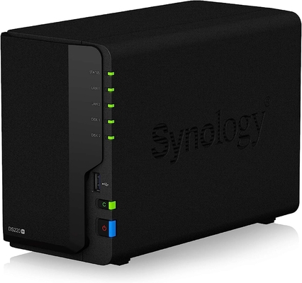 Synology DiskStation DS220+ NAS Server für Unternehmen mit Celeron CPU, 6 GB Speicher, 8 TB HDD Speicher, DSM Betriebssystem