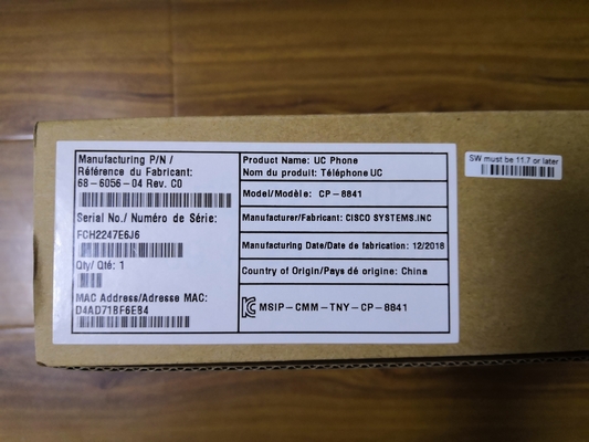Cisco IP-Telefon 8841 CP-8841-K9 mit 800x480 LCD und 2 Ethernet-Ports