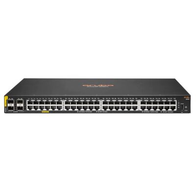 Aruba CX 6000 Managed Ethernet Switch mit 48 x 10/100/1000 (PoE+) + 4 x Gigabit SFP Ports, 370 W PoE Budget und Stackable Design