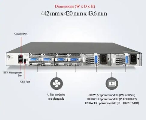 CE6881-48S6CQ-Schalter (48*10G SFP+, 6*100G QSFP28, 2*AC-Stromversorgung, Hafenseite Luft-Eingang/Ausgang)