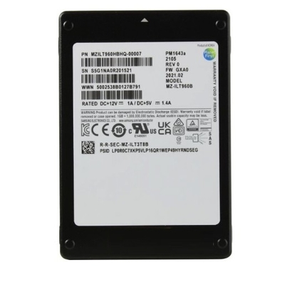 MZILT960HBHQ-00007 Samsung PM1643A MZILT960HBHQ-00007 SSD 960 GB SAS 12Gb/s Neu