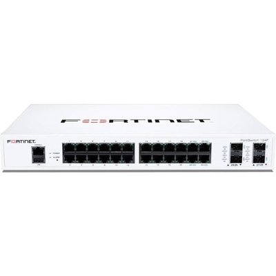 Fortinet FS-124F ist ein leistungs-/preiswettbewerbsfähiger Switch mit 24x GE-Port + 4x SFP+-Port + 1x RJ45-Konsole