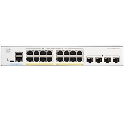 Cisco C1300-16P-4X 16x 10/100/1000 Ports PoE+ Ports mit 120 Watt Leistungsaufwand 4x 10 Gigabit SFP+ Rack-Mountable