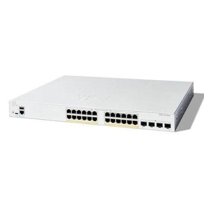 C1200-24P-4G Cisco C1200-24P-4G 24x 10/100/1000 PoE+-Ports mit 195 Watt Leistung, 4x Gigabit SFP, auf einem Rack montierbar