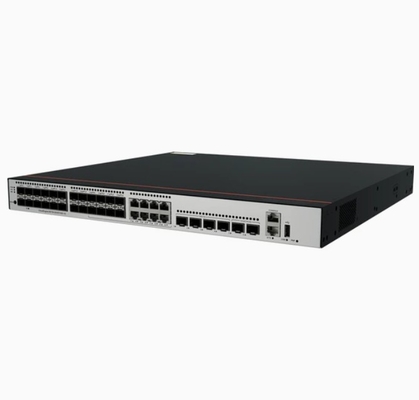 S5735-S24ST4XE-V2 24*GE SFP-Anschlüsse, von denen 8 doppelt genutzt werden können 10/100/1000 oder SFP 4*10GE SFP+-Anschlüsse 2*12GE Stack-Anschlüsse ohne Strommodul
