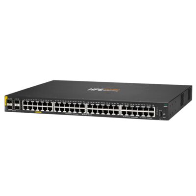 Aruba CX 6000 Managed Ethernet Switch mit 48 x 10/100/1000 (PoE+) + 4 x Gigabit SFP Ports, 370 W PoE Budget und Stackable Design