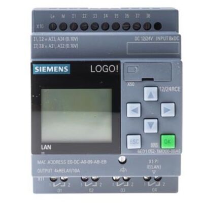 Siemens-LOGO! 8.3 SPS (6ED1052-1MD08-0BA1) Grundgerät 12/24RCE, 8DI/4DO, Ethernet, Display