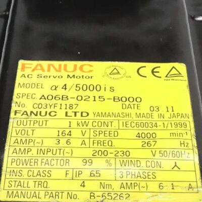 FANUC A06B-0215-B000 AC-Servomotor | AiS4/5000 TPR a1000 CNC-Antrieb