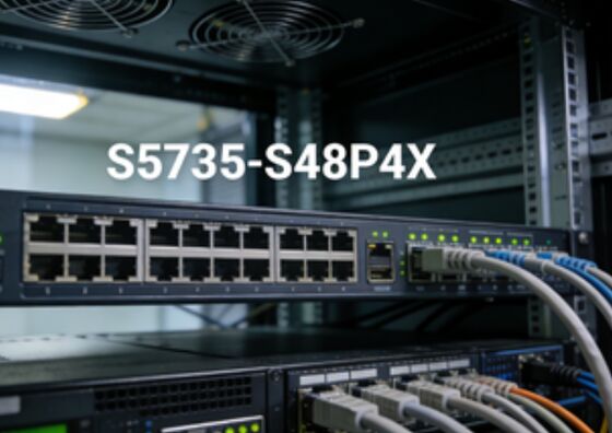 Huawei S5735-S48P4X 48-Port Gigabit PoE+ Switch, 4×10G SFP+ Uplink, 672 Gbit/s Switching-Kapazität, 1HE Rack-Montage