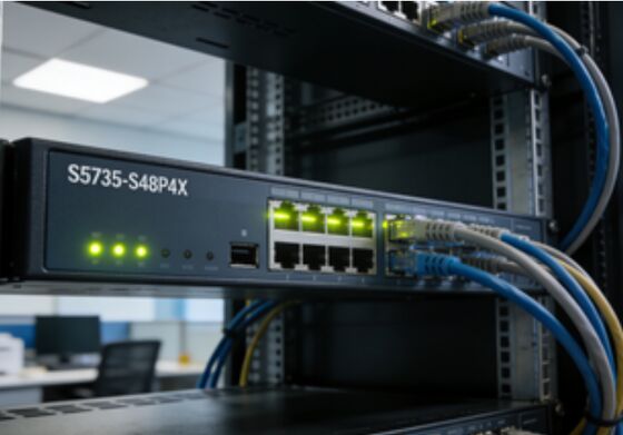 Huawei S5735-S48P4X 48-Port Gigabit PoE+ Switch, 4×10G SFP+ Uplink, 672 Gbit/s Switching-Kapazität, 1HE Rack-Montage