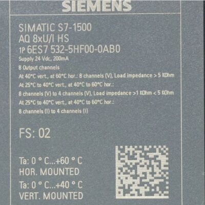 6ES7532-5HF00-0AB0 Siemens SIMATIC S7-1500 Analogausgangsmodul AQ8xU/I HS