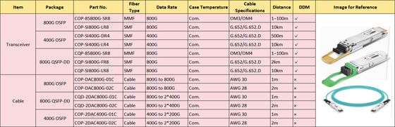 800GOSFP/QDD COP-SI800G-DR8 800G QSFP DD optischer Transceiver MMF OSFP 800G 2*DR4 MPO 500m