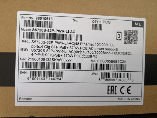 Huawei S5720S-52P-PWR-LI-AC 48-Port Gigabit PoE+ Switch mit 4 SFP